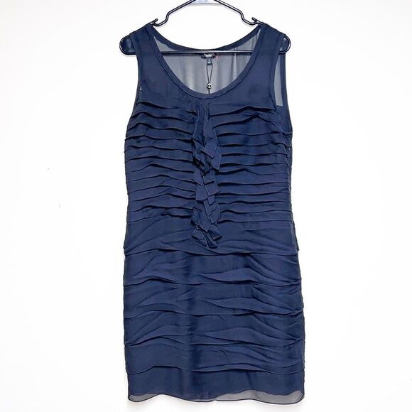 NWT Talbots Black Silk Ruched Ribbon Sheath Dress Womens Sz 12 - Picture 1 of 6